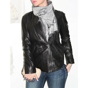 TWENTY8TWELVE Black Leather Biker Jacket Size 2